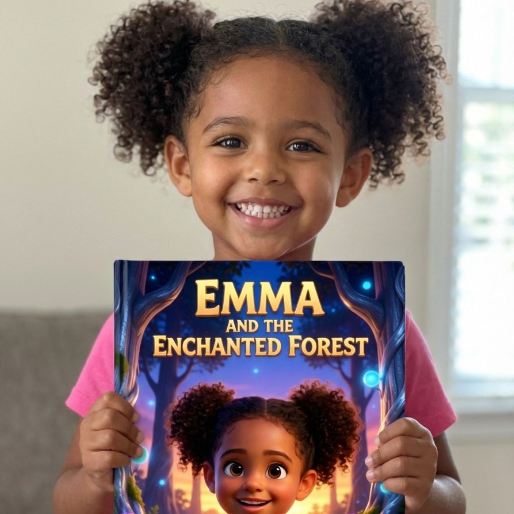 Happy customer with personalized book