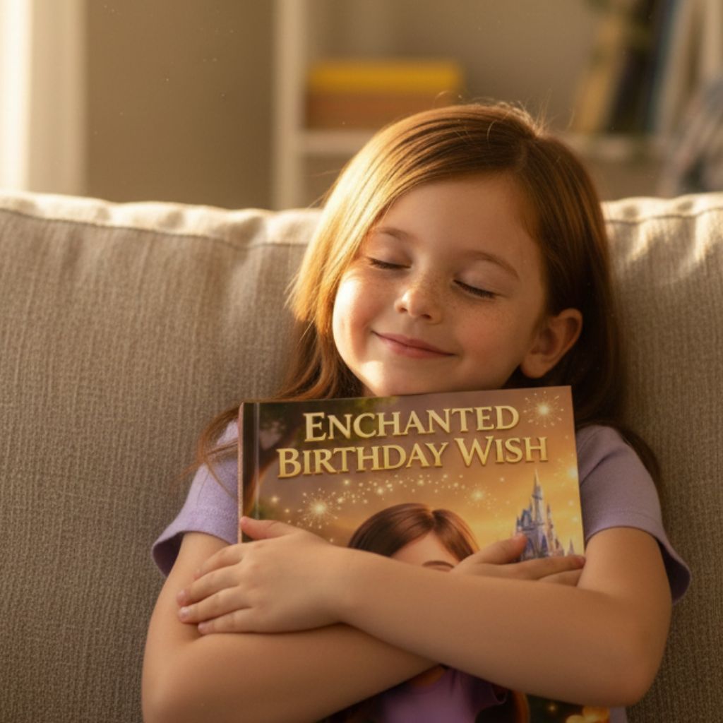 Happy customer with personalized book